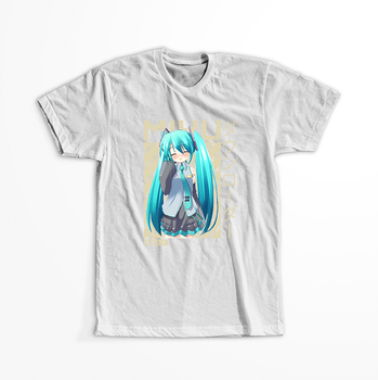 Koszulka Biała Vocaloid Hatsune Miku - WYBIERZ KOLOR KOSZULKI I FASON