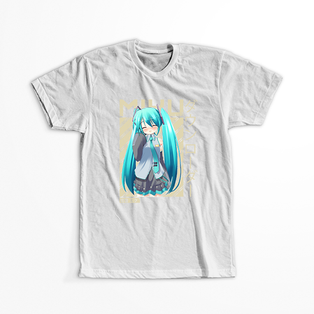 Koszulka Biała Vocaloid Hatsune Miku - WYBIERZ KOLOR KOSZULKI I FASON
