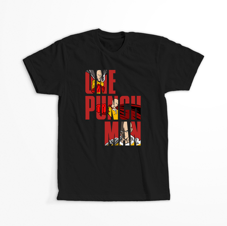 Koszulka Czarna One-Punch Man - WYBIERZ KOLOR KOSZULKI I FASON