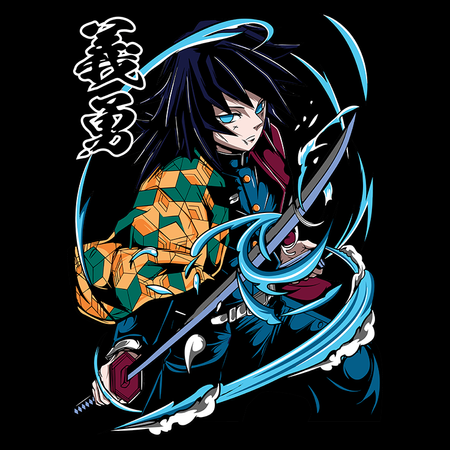 Koszulka Czarna Demon Slayer / Kimetsu no Yaiba / Miecz zabójcy demonów - WYBIERZ KOLOR KOSZULKI I FASON