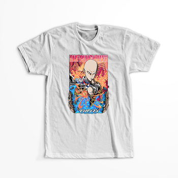 Koszulka Biała One-Punch Man - WYBIERZ KOLOR KOSZULKI I FASON