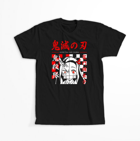 Koszulka Czarna Demon Slayer / Kimetsu no Yaiba / Miecz zabójcy demonów - WYBIERZ KOLOR KOSZULKI I FASON