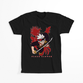 Koszulka Czarna -  Black Clover - WYBIERZ KOLOR KOSZULKI I FASON
