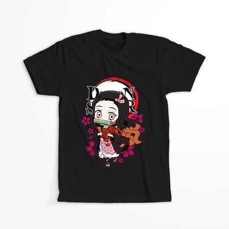 Koszulka Czarna Demon Slayer / Kimetsu no Yaiba / Miecz zabójcy demonów - WYBIERZ KOLOR KOSZULKI I FASON