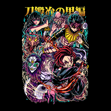 Koszulka Czarna Demon Slayer / Kimetsu no Yaiba / Miecz zabójcy demonów - WYBIERZ KOLOR KOSZULKI I FASON