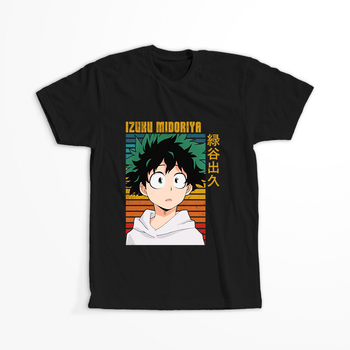 Koszulka Czarna My Hero Academia / Akademia bohaterów - WYBIERZ KOLOR KOSZULKI I FASON