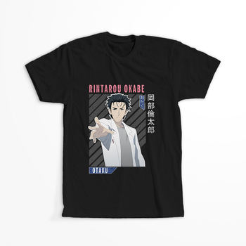 Koszulka Czarna - Steins;Gate - WYBIERZ KOLOR KOSZULKI I FASON