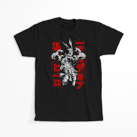 Koszulka Czarna My Hero Academia / Akademia bohaterów - WYBIERZ KOLOR KOSZULKI I FASON