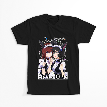 Koszulka Czarna - Steins;Gate - WYBIERZ KOLOR KOSZULKI I FASON