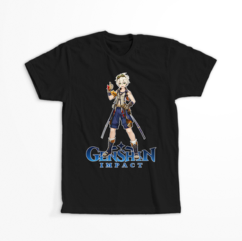 Koszulka Czarna Genshin Impact - Bennett - WYBIERZ KOLOR KOSZULKI I FASON