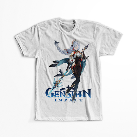 Koszulka Biała Genshin Impact - Shenhe - WYBIERZ KOLOR KOSZULKI I FASON