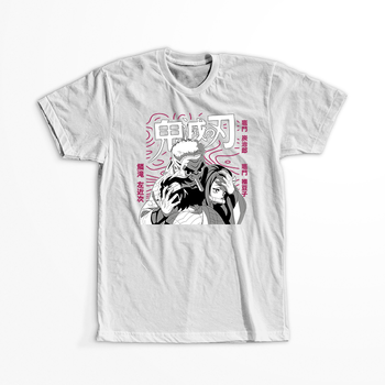 Koszulka Biała Demon Slayer / Kimetsu no Yaiba / Miecz zabójcy demonów - WYBIERZ KOLOR KOSZULKI I FASON