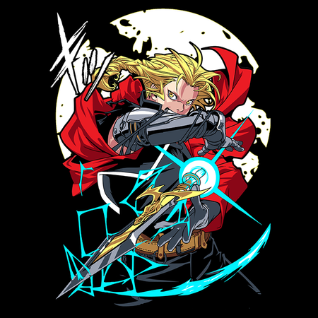 Koszulka Czarna Fullmetal Alchemist - WYBIERZ KOLOR KOSZULKI I FASON