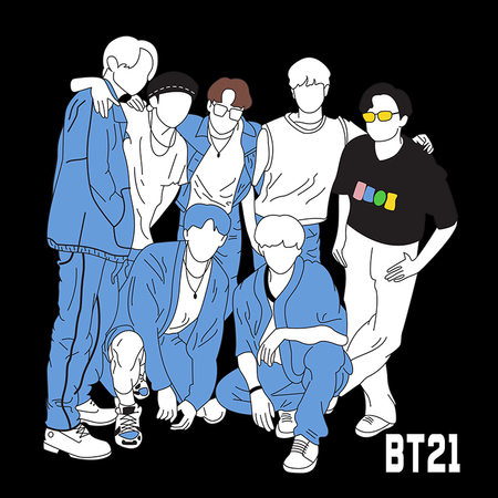 Koszulka Czarna BTS - WYBIERZ KOLOR KOSZULKI I FASON