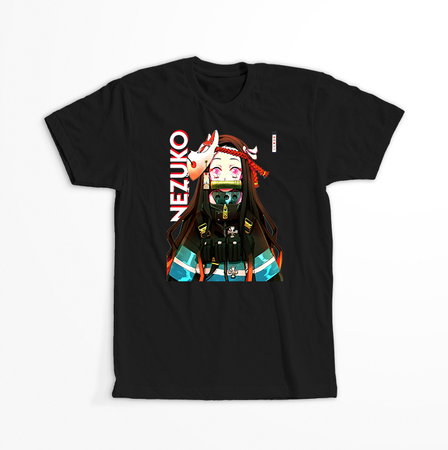 Koszulka Czarna Demon Slayer / Kimetsu no Yaiba / Miecz zabójcy demonów - WYBIERZ KOLOR KOSZULKI I FASON