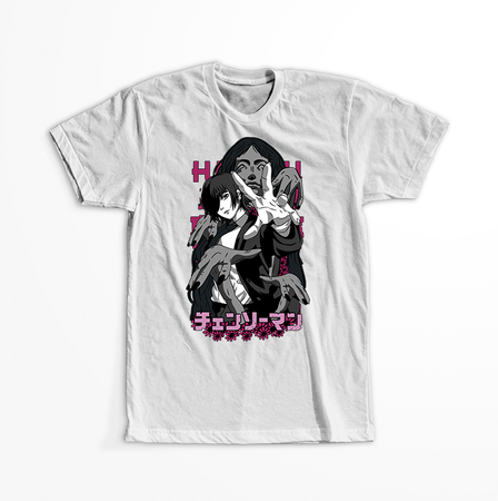 Koszulka Biała  Chainsaw Man WYBIERZ KOLOR KOSZULKI I FASON