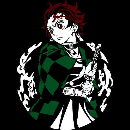 Koszulka Czarna Demon Slayer / Kimetsu no Yaiba / Miecz zabójcy demonów - WYBIERZ KOLOR KOSZULKI I FASON