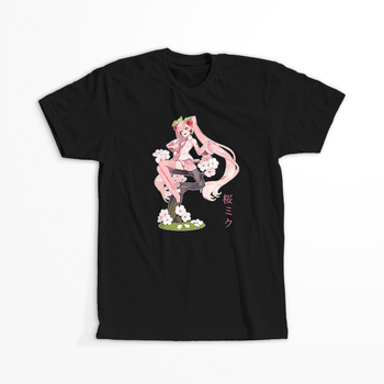 Koszulka Czarna Vocaloid Hatsune Miku - WYBIERZ KOLOR KOSZULKI I FASON