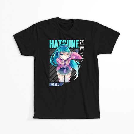 Koszulka Czarna Vocaloid Hatsune Miku - WYBIERZ KOLOR KOSZULKI I FASON