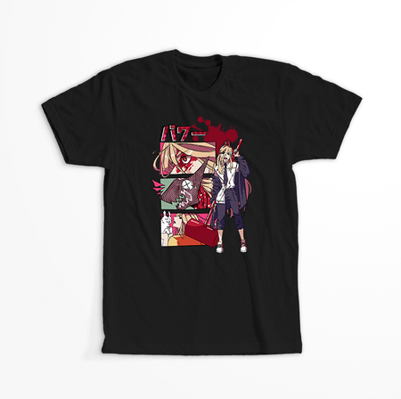 Koszulka Czarna Chainsaw Man WYBIERZ KOLOR KOSZULKI I FASON