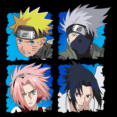 Koszulka Czarna Naruto / Boruto - WYBIERZ KOLOR KOSZULKI I FASON