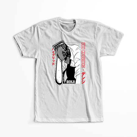 Koszulka Biała Chainsaw Man WYBIERZ KOLOR KOSZULKI I FASON