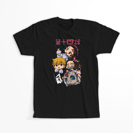 Koszulka Czarna Demon Slayer / Kimetsu no Yaiba / Miecz zabójcy demonów - WYBIERZ KOLOR KOSZULKI I FASON