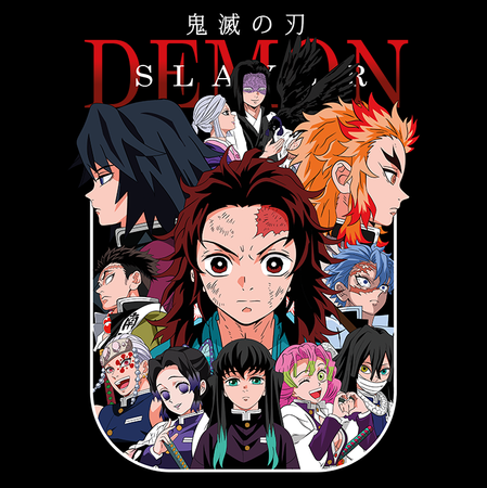 Koszulka Biała Demon Slayer / Kimetsu no Yaiba / Miecz zabójcy demonów - WYBIERZ KOLOR KOSZULKI I FASON