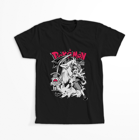 Koszulka Czarna - Pokemon x Naruto - WYBIERZ KOLOR KOSZULKI I FASON