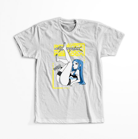 Koszulka Biała Cyberpunk Edgerunners - WYBIERZ KOLOR KOSZULKI I FASON