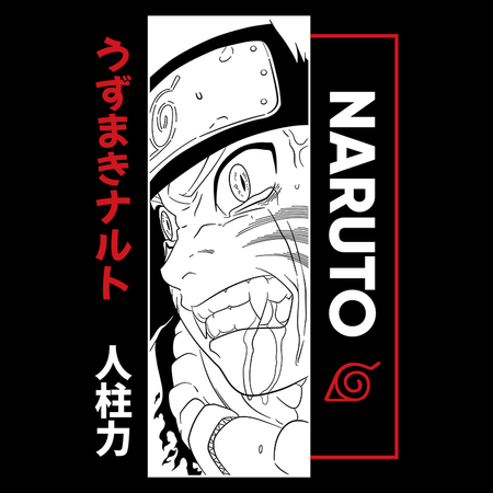 Koszulka Czarna Naruto / Boruto - WYBIERZ KOLOR KOSZULKI I FASON