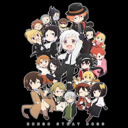 Koszulka Czarna - Bungou Stray Dogs - WYBIERZ KOLOR KOSZULKI I FASON