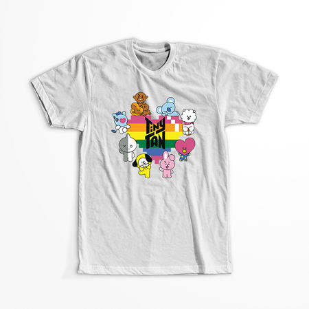 Koszulka Biała BTS - WYBIERZ KOLOR KOSZULKI I FASON