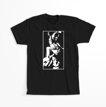 Koszulka Czarna Dr. Stone - WYBIERZ KOLOR KOSZULKI I FASON