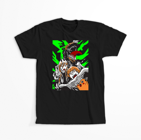Koszulka Czarna Chainsaw Man WYBIERZ KOLOR KOSZULKI I FASON
