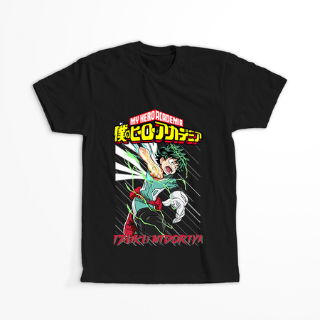 Koszulka Czarna My Hero Academia / Akademia bohaterów - WYBIERZ KOLOR KOSZULKI I FASON