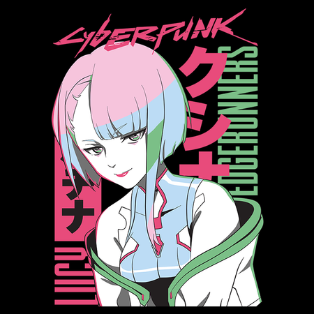 Koszulka Czarna Cyberpunk Edgerunners - WYBIERZ KOLOR KOSZULKI I FASON