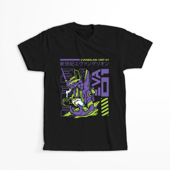 Koszulka Czarna Neon Genesis Evangelion - WYBIERZ KOLOR KOSZULKI I FASON