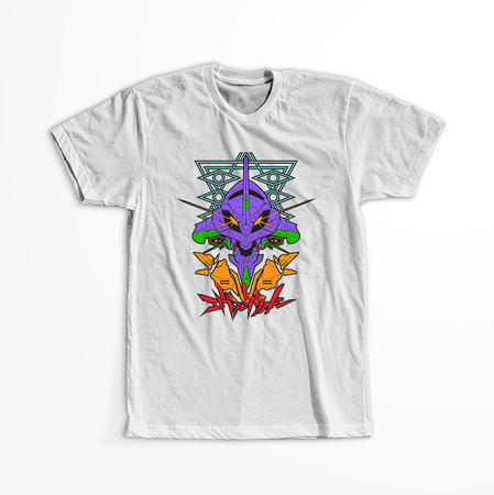 Koszulka Biała Neon Genesis Evangelion - WYBIERZ KOLOR KOSZULKI I FASON