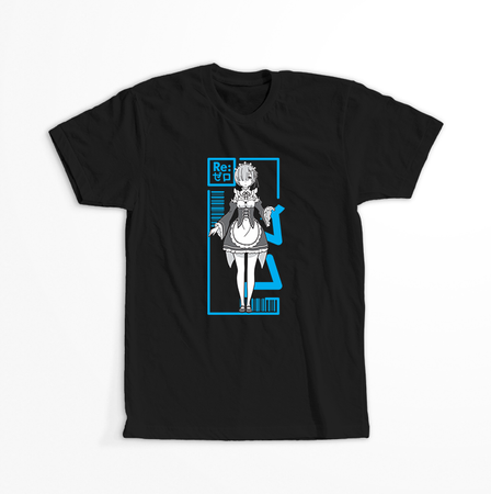 Koszulka Czarna Re:Zero - WYBIERZ KOLOR KOSZULKI I FASON