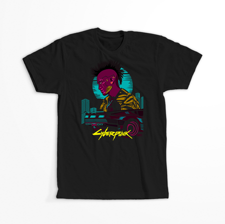 Koszulka Czarna Cyberpunk Edgerunners - WYBIERZ KOLOR KOSZULKI I FASON