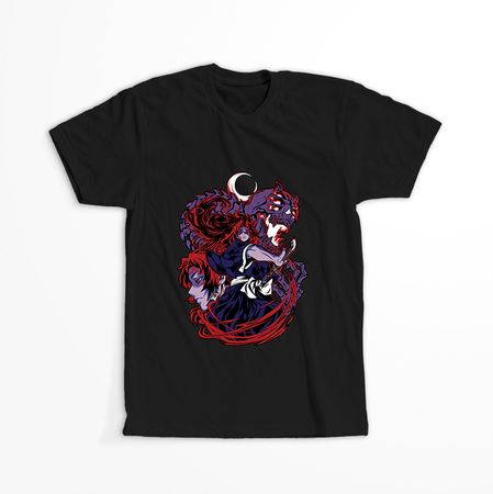 Koszulka Czarna Demon Slayer / Kimetsu no Yaiba / Miecz zabójcy demonów - WYBIERZ KOLOR KOSZULKI I FASON