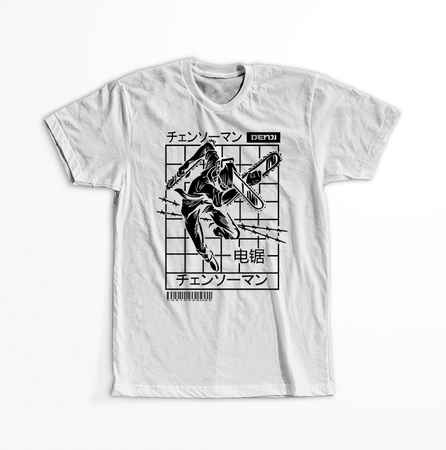 Koszulka Biała Chainsaw Man WYBIERZ KOLOR KOSZULKI I FASON