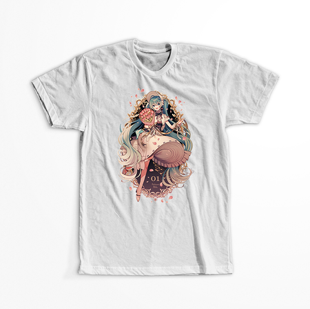 Koszulka Biała Vocaloid Hatsune Miku - WYBIERZ KOLOR KOSZULKI I FASON