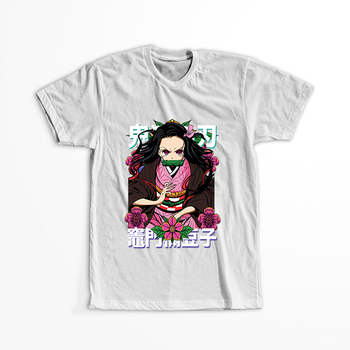 Koszulka Biała Demon Slayer / Kimetsu no Yaiba / Miecz zabójcy demonów - WYBIERZ KOLOR KOSZULKI I FASON