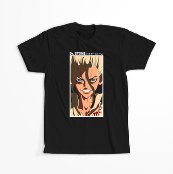 Koszulka Czarna Dr. Stone - WYBIERZ KOLOR KOSZULKI I FASON