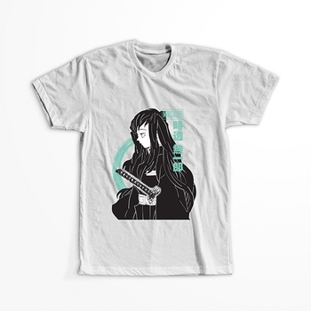 Koszulka Biała Demon Slayer / Kimetsu no Yaiba / Miecz zabójcy demonów - WYBIERZ KOLOR KOSZULKI I FASON