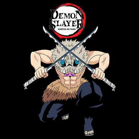 Koszulka Czarna Demon Slayer / Kimetsu no Yaiba / Miecz zabójcy demonów - WYBIERZ KOLOR KOSZULKI I FASON
