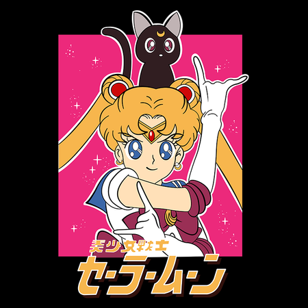 Koszulka Czarna  - Czarodziejka z księżyca / Sailor Moon - WYBIERZ KOLOR KOSZULKI I FASON