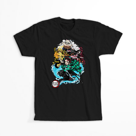 Koszulka Czarna Demon Slayer / Kimetsu no Yaiba / Miecz zabójcy demonów - WYBIERZ KOLOR KOSZULKI I FASON